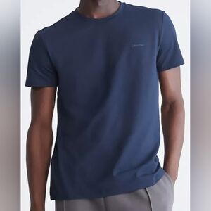 Calvin Klein Tech Pique Navy T-Shirt Size XL Pre-owned Excellent MSRP $55